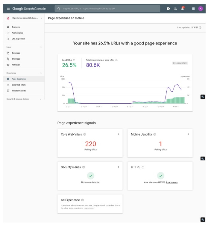 April 2021 google search console update image