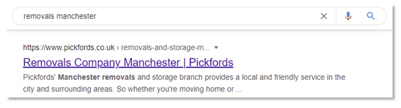 August 2021 SEO Insights Blog Image 3 - Removals Company Manchester SERPS image