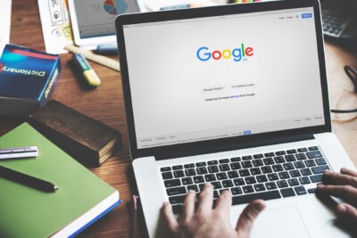 Google on a laptop
