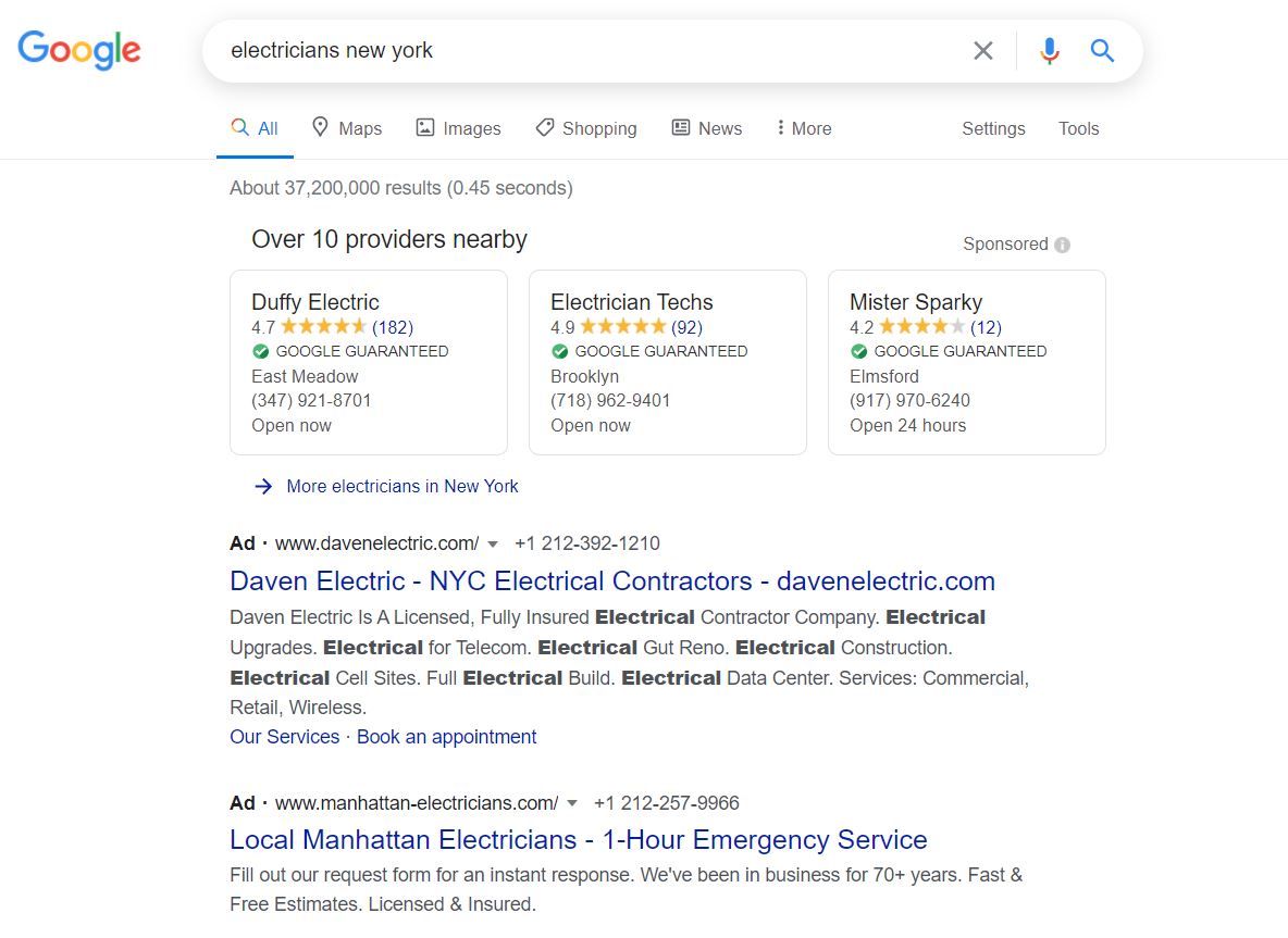 New Google Local Service Ads