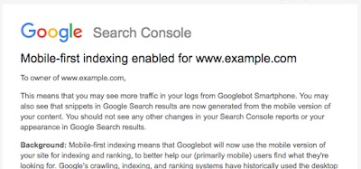Mobile First Index Google Search Console Notice