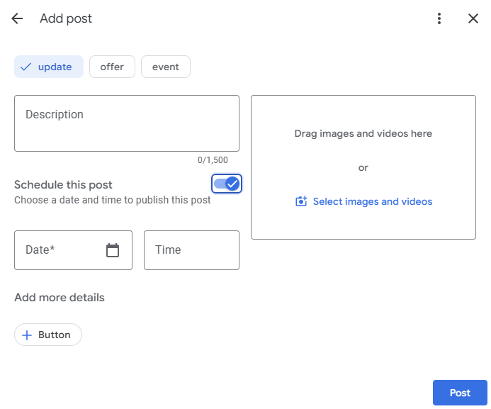 scheduling gbp posts