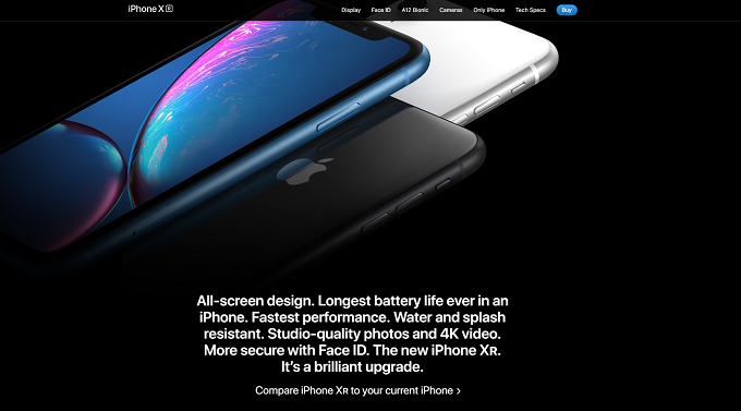 Apple landing page example